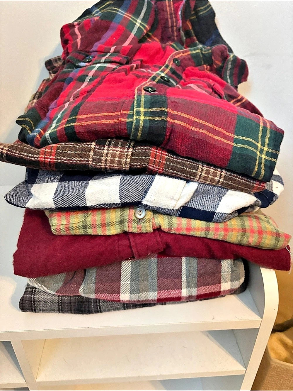 Plaid Button Down Shirts Red & Green